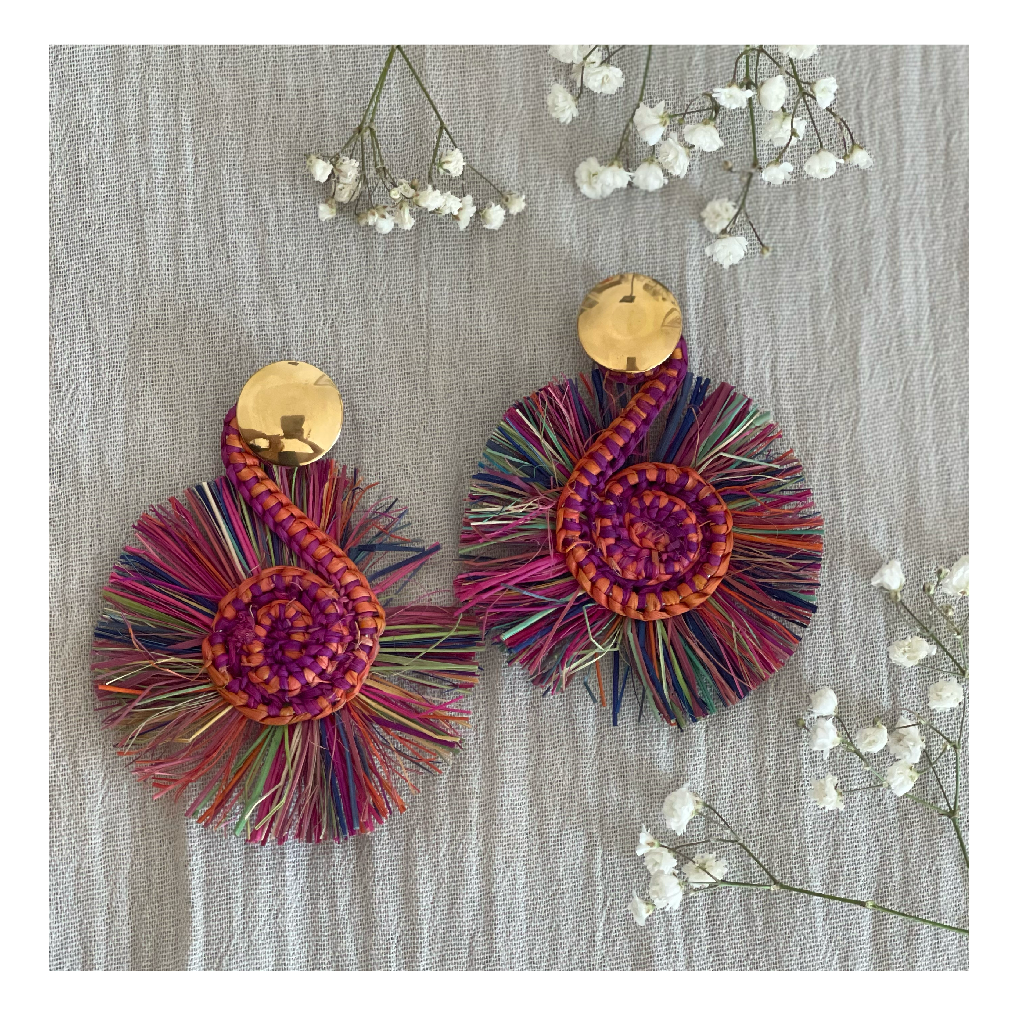 Aros flor de iraca c